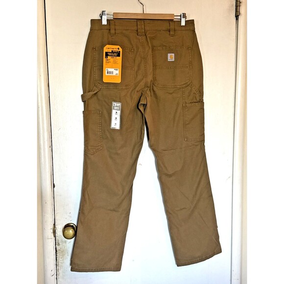 Carhartt Pants - NWT Carhartt Rugged Flex Loose Fit Canvas Pants Brown BN2080-W Women's 10 Short
